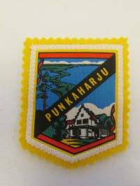 Punkaharju-kangasmerkki / matkailumerkki / hihamerkki / badge -pohjaväri keltainen