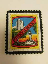 Pieksämäki-kangasmerkki / matkailumerkki / hihamerkki / badge -pohjaväri musta