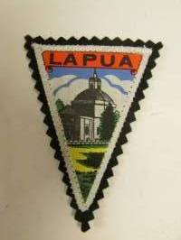 Lapua-kangasmerkki / matkailumerkki / hihamerkki / badge -pohjaväri musta