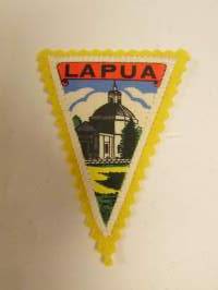 Lapua-kangasmerkki / matkailumerkki / hihamerkki / badge -pohjaväri keltainen