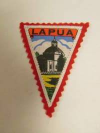 Lapua-kangasmerkki / matkailumerkki / hihamerkki / badge -pohjaväri punainen