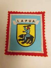 Lapua-kangasmerkki / matkailumerkki / hihamerkki / badge -pohjaväri punainen