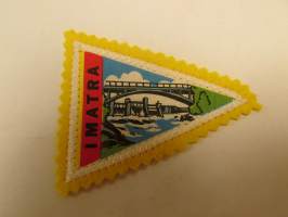 Imatra-kangasmerkki / matkailumerkki / hihamerkki / badge -pohjaväri keltainen