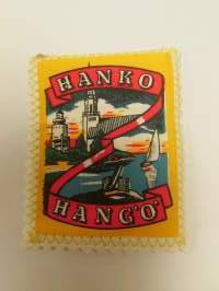 Hanko Hangö-kangasmerkki / matkailumerkki / hihamerkki / badge -pohjaväri valkoinen