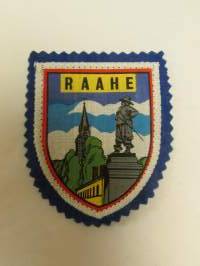 Raahe-kangasmerkki / matkailumerkki / hihamerkki / badge -pohjaväri sininen