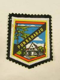 Punkaharju-kangasmerkki / matkailumerkki / hihamerkki / badge -pohjaväri musta