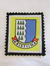 Kristiina -kangasmerkki / matkailumerkki / hihamerkki / badge -pohjaväri musta