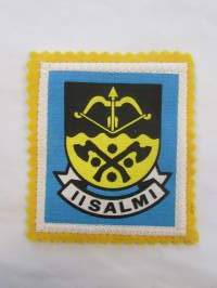 Iisalmi -kangasmerkki / matkailumerkki / hihamerkki / badge -pohjaväri keltainen