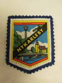 Nykarleby -kangasmerkki / matkailumerkki / hihamerkki / badge -pohjaväri sininen