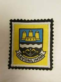 Savonlinna -kangasmerkki / matkailumerkki / hihamerkki / badge -pohjaväri musta