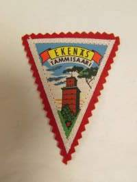 Ekenäs Tammisaari -kangasmerkki / matkailumerkki / hihamerkki / badge -pohjaväri punainen