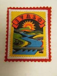 Ivalo -kangasmerkki / matkailumerkki / hihamerkki / badge -pohjaväri Punainen