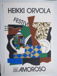 Festivo - Amoroso - Heikki Orvola - Arabia Design -signeerattu mainosgrafiikka 617/800
