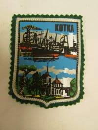Kotka -kangasmerkki / matkailumerkki / hihamerkki / badge -pohjaväri vihreä