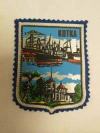 Kotka -kangasmerkki / matkailumerkki / hihamerkki / badge -pohjaväri sininen