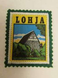 Lohja -kangasmerkki / matkailumerkki / hihamerkki / badge -pohjaväri vihreä