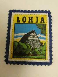 Lohja -kangasmerkki / matkailumerkki / hihamerkki / badge -pohjaväri sininen