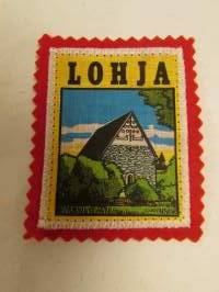 Lohja -kangasmerkki / matkailumerkki / hihamerkki / badge -pohjaväri punainen