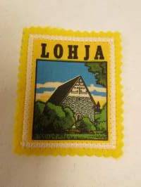 Lohja -kangasmerkki / matkailumerkki / hihamerkki / badge -pohjaväri keltainen