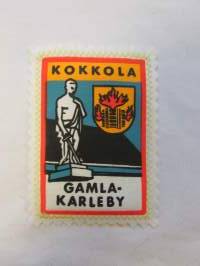 Kokkola - Gamlakarleby -kangasmerkki / matkailumerkki / hihamerkki / badge -pohjaväri valkoinen