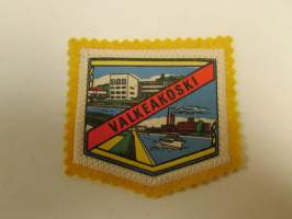 Valkeakoski -kangasmerkki / matkailumerkki / hihamerkki / badge -pohjaväri keltainen