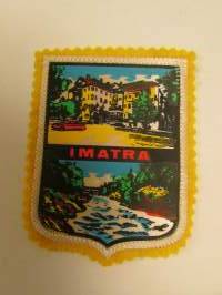 Imatra -kangasmerkki / matkailumerkki / hihamerkki / badge -pohjaväri keltainen