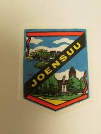 Joensuu -kangasmerkki / matkailumerkki / hihamerkki / badge -pohjaväri valkoinen