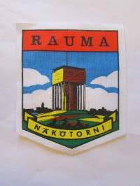 Rauma -Näkötorni -kangasmerkki, matkailumerkki, leikkaamaton