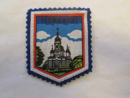 Ilomantsi -kangasmerkki / matkailumerkki / hihamerkki / badge -pohjaväri sininen