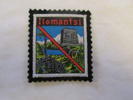 Ilomantsi -kangasmerkki / matkailumerkki / hihamerkki / badge -pohjaväri musta