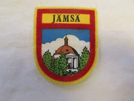 Jämsä -kangasmerkki / matkailumerkki / hihamerkki / badge -pohjaväri keltainen