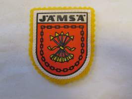 Jämsä -kangasmerkki / matkailumerkki / hihamerkki / badge -pohjaväri keltainen