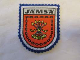 Jämsä -kangasmerkki / matkailumerkki / hihamerkki / badge -pohjaväri sininen