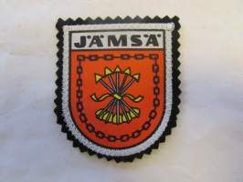 Jämsä -kangasmerkki / matkailumerkki / hihamerkki / badge -pohjaväri musta