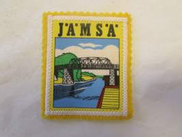 Jämsä -kangasmerkki / matkailumerkki / hihamerkki / badge -pohjaväri keltainen