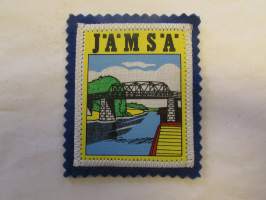 Jämsä -kangasmerkki / matkailumerkki / hihamerkki / badge -pohjaväri sininen