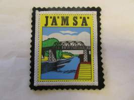 Jämsä -kangasmerkki / matkailumerkki / hihamerkki / badge -pohjaväri musta