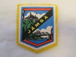 Jämsä -kangasmerkki / matkailumerkki / hihamerkki / badge -pohjaväri keltainen