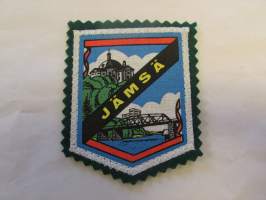 Jämsä -kangasmerkki / matkailumerkki / hihamerkki / badge -pohjaväri vihreä