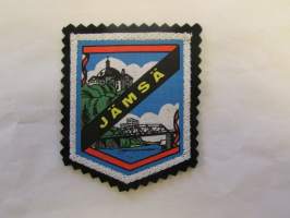 Jämsä -kangasmerkki / matkailumerkki / hihamerkki / badge -pohjaväri musta