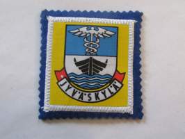 Jyväskylä -kangasmerkki / matkailumerkki / hihamerkki / badge -pohjaväri sininen
