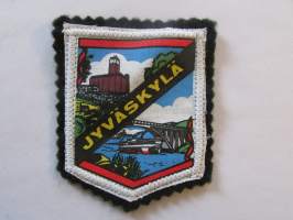 Jyväskylä -kangasmerkki / matkailumerkki / hihamerkki / badge -pohjaväri musta