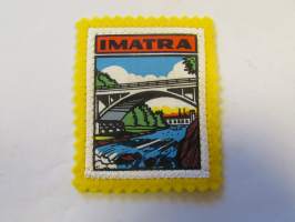 Imatra -kangasmerkki / matkailumerkki / hihamerkki / badge -pohjaväri keltainen