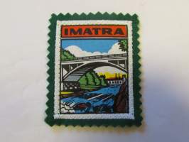 Imatra -kangasmerkki / matkailumerkki / hihamerkki / badge -pohjaväri vihreä
