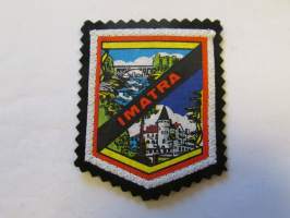 Imatra -kangasmerkki / matkailumerkki / hihamerkki / badge -pohjaväri musta