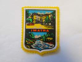Imatra -kangasmerkki / matkailumerkki / hihamerkki / badge -pohjaväri keltainen