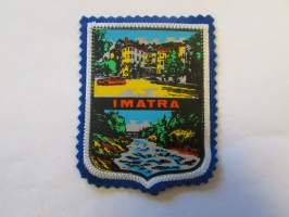 Imatra -kangasmerkki / matkailumerkki / hihamerkki / badge -pohjaväri sininen