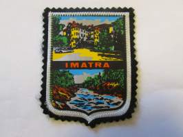 Imatra -kangasmerkki / matkailumerkki / hihamerkki / badge -pohjaväri musta