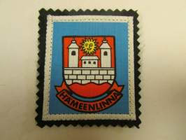 Hämeenlinna -kangasmerkki / matkailumerkki / hihamerkki / badge -pohjaväri musta