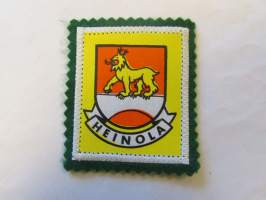 Heinola -kangasmerkki / matkailumerkki / hihamerkki / badge -pohjaväri vihreä